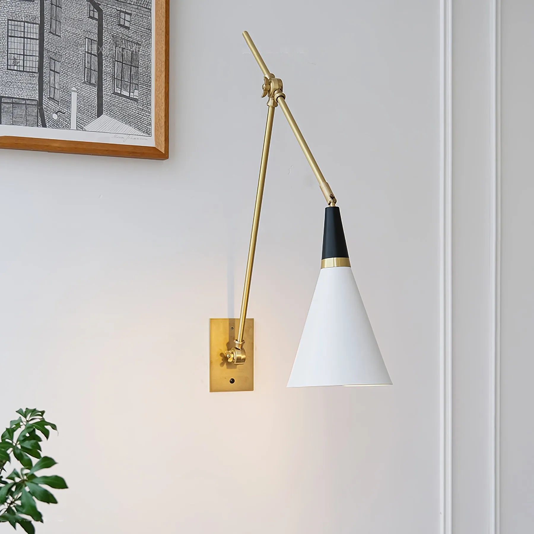 Vintage Metal Adjustable Swing Arm Wall Lamp KL842