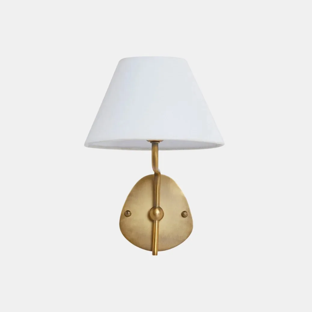 Kulo Classic Brass Wall Lamp – Modern Fabric Shade Wall Sconce for Bedroom or Hallway KL1533