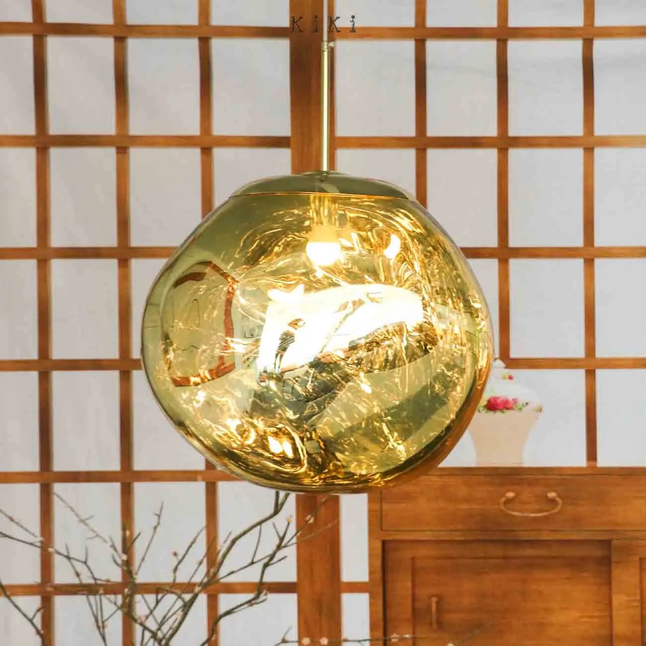 Glass Melt Pendant Light - Artistic Molten Pendant Light For Living Room And Dining Room