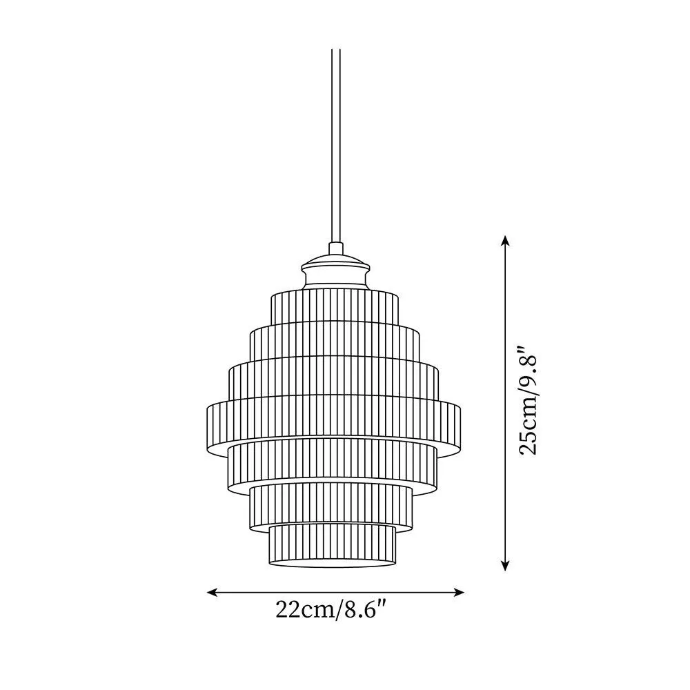 Bottis Layered Glass Pendant Light - Honey Pot Shade Pendant Lamp for Living Room KL467