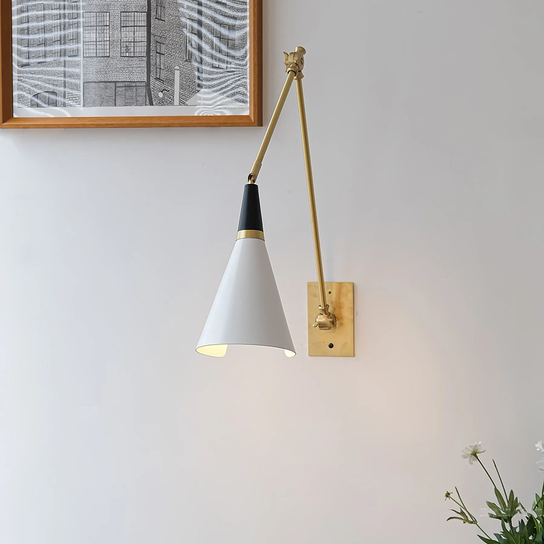 Vintage Metal Adjustable Swing Arm Wall Lamp KL842