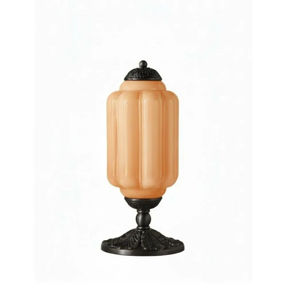 Eloise Vintage Glass Pumpkin Table Lamp - Decorative Accent Lighting for Living Spaces KL876