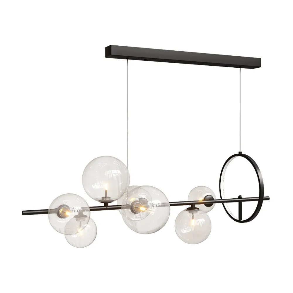 Linear Glass Globe Circle Island Pendant Lamp KL97