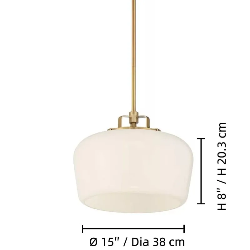 Lirra Minimalist Globe Pendant Light - Opal Glass Finish Lamp for Dining Area or Kitchen KL1714