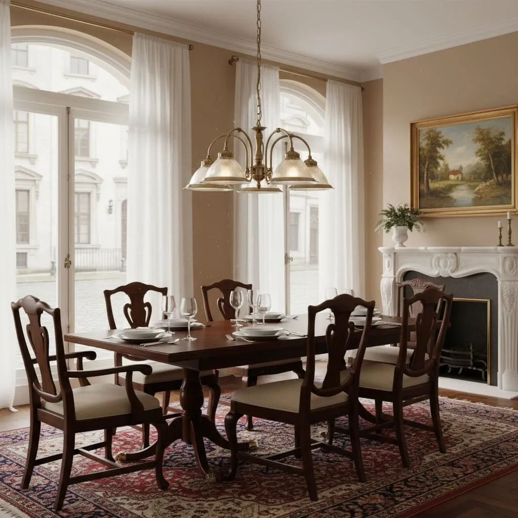 TF Vintora Ribbed Glass Pendant Light - Elegant Metal Trim for Kitchens, Dining Areas and Hallways KL1978
