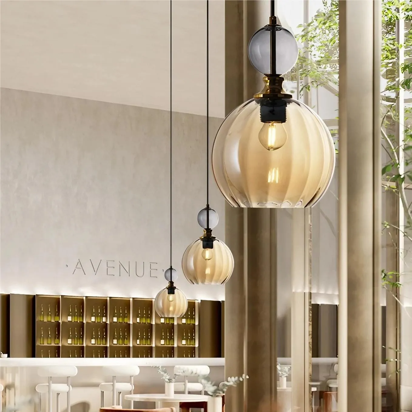 Modern Stained Glass Globe Pendant Light KL56