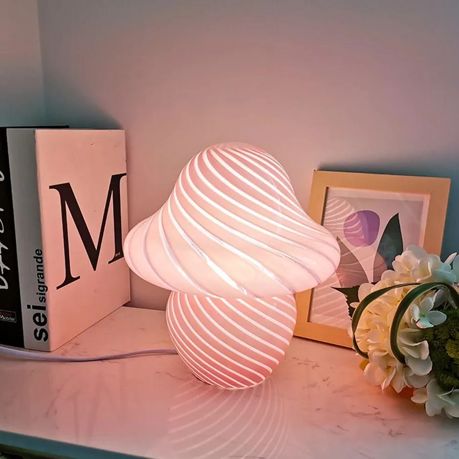 Modern Stained Glass Mushroom Night Light KL33