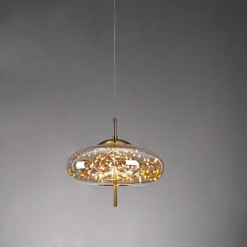 Scandinavian Cylinder Oval Glass Pendant Light KL320