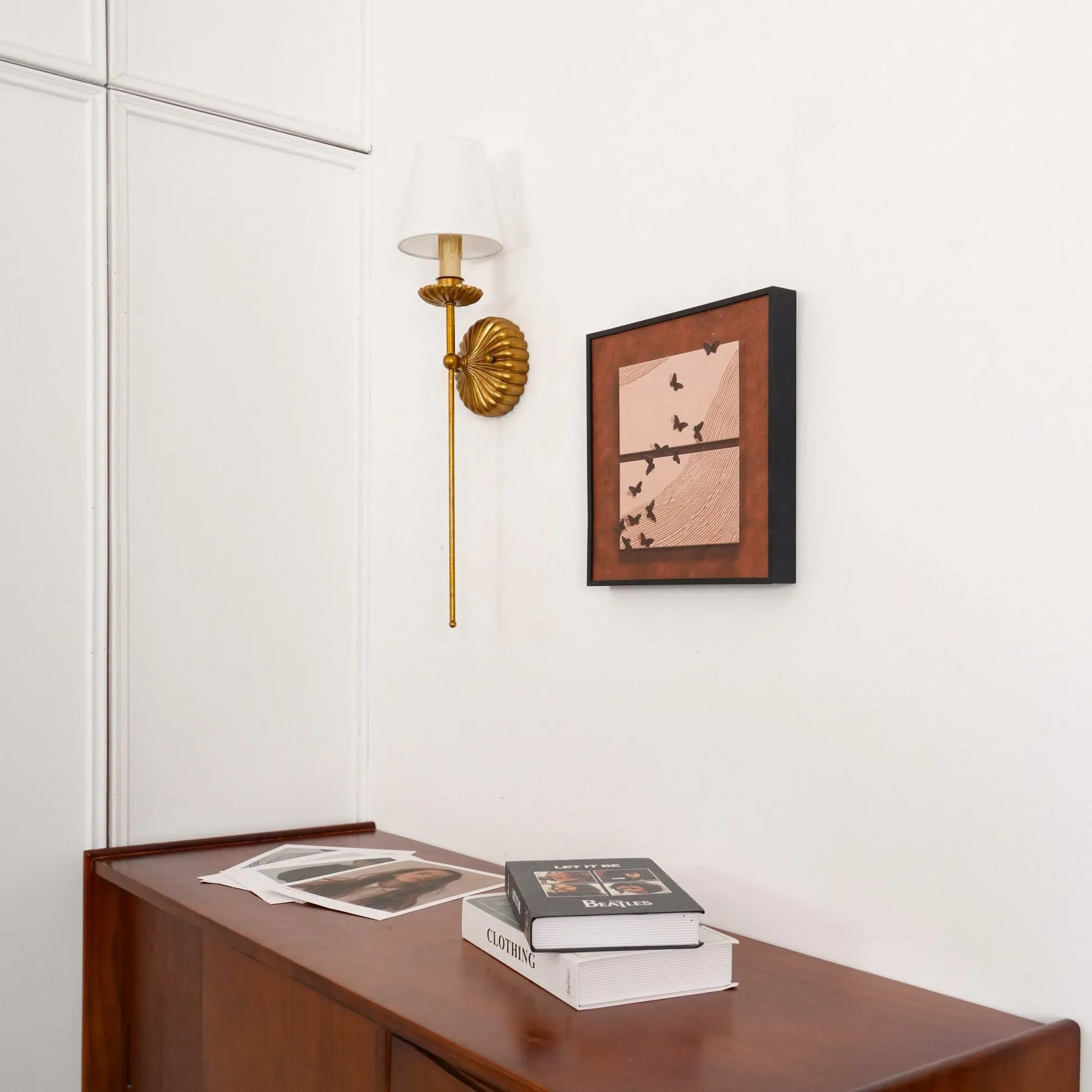 Catina Fabric Shade Wall Sconce – Classic Metal Wall Lighting for Entryway or Lounge KL1148