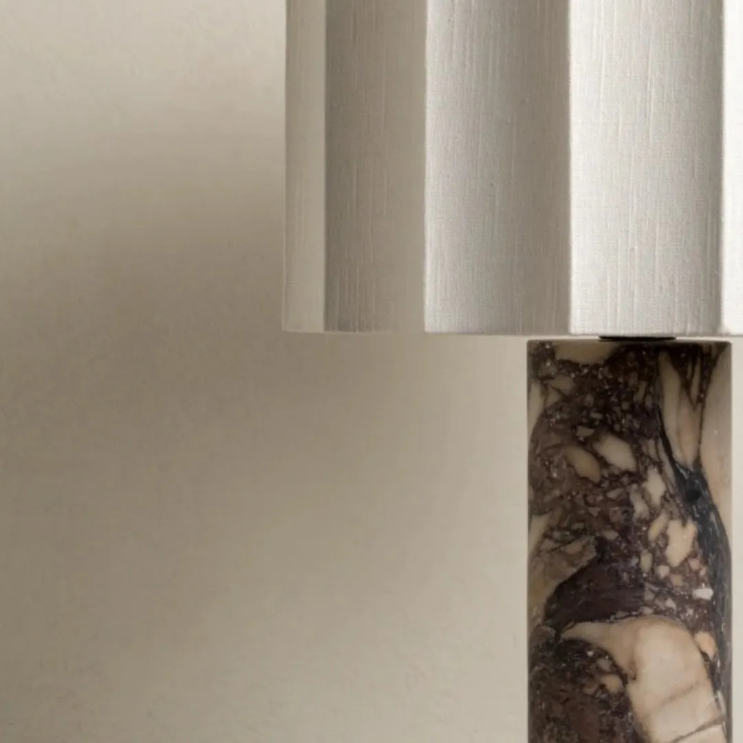 Cavilon Fan Shaped Linen Table Lamp - Modern Lighting for Living Room Decor KL2037