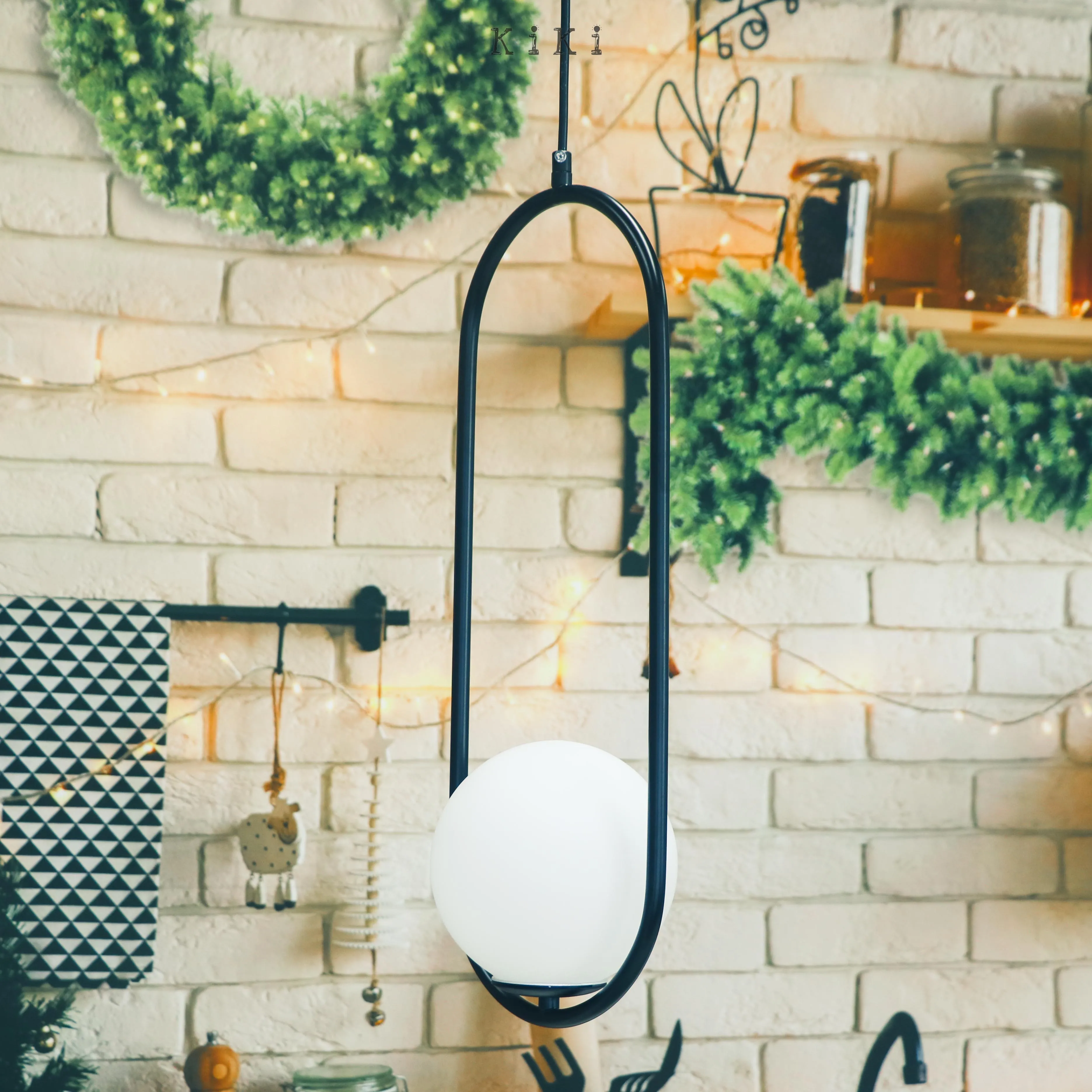 Mila Elegant Sphere Pendant Lamp - Glass Ball Pendant Light for Kitchen or Dining Room