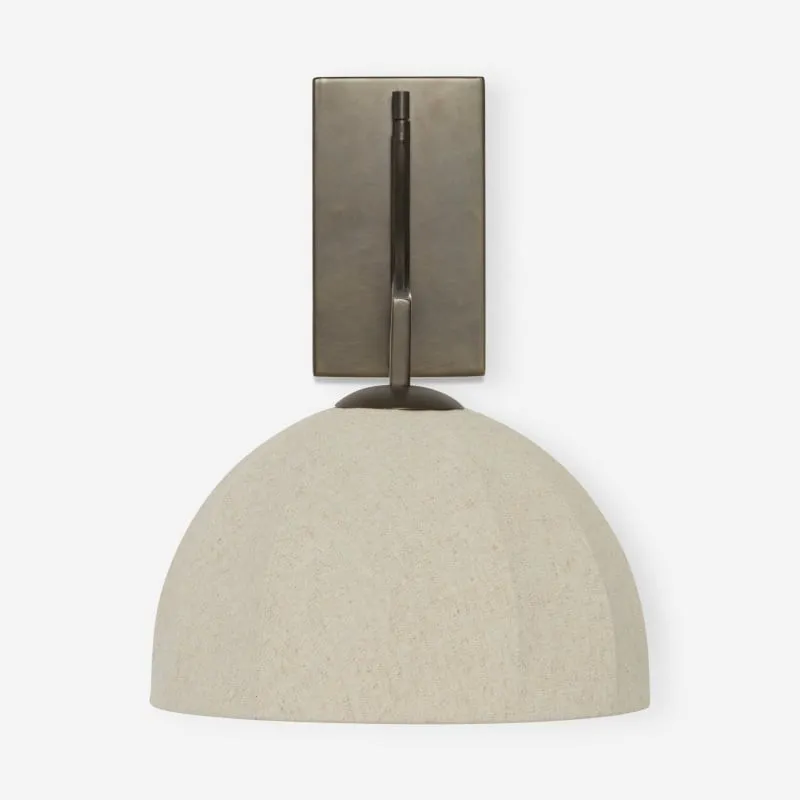 Lumarys Swing-Arm Sconce - Sculptural Linen Shade Wall Lamp in Organic Style for Living or Bedroom KL1624
