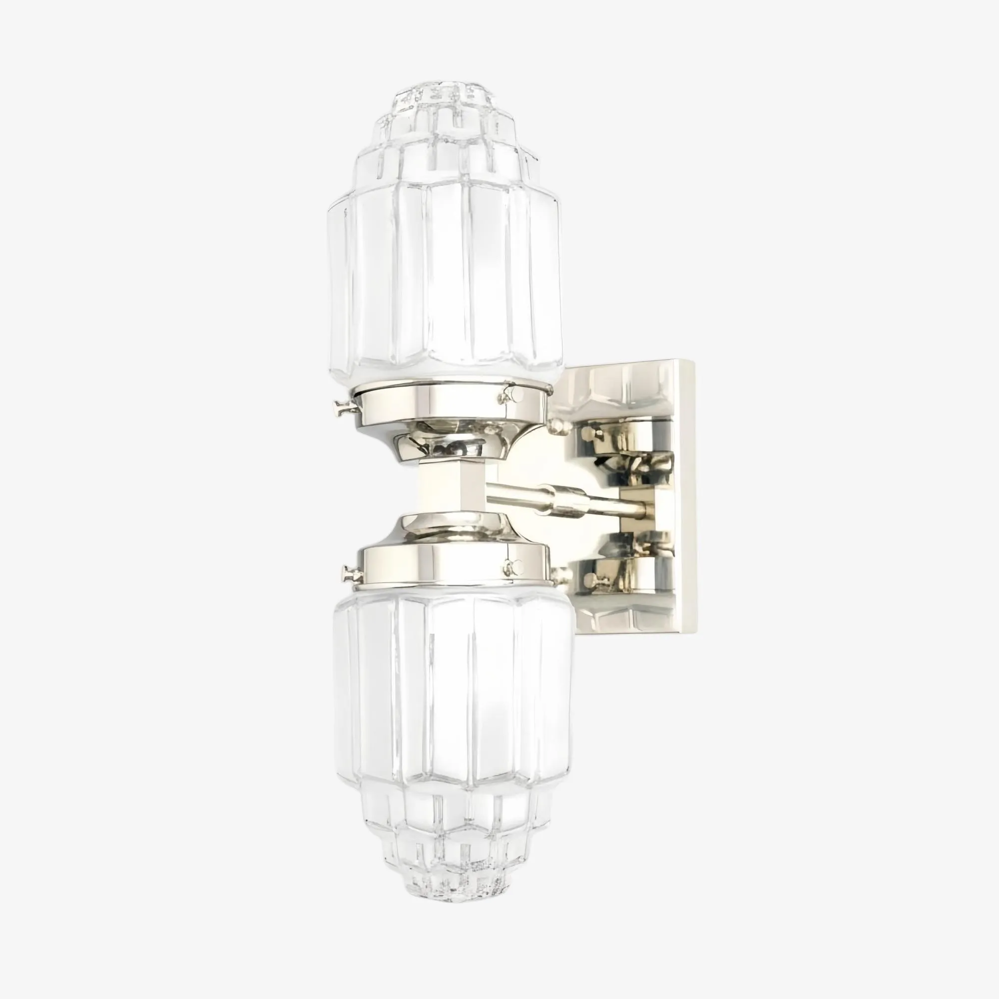 Tierlux Glass Art Deco Wall Sconce - Glass Frosted Globes with Skyscraper Globe KL1444