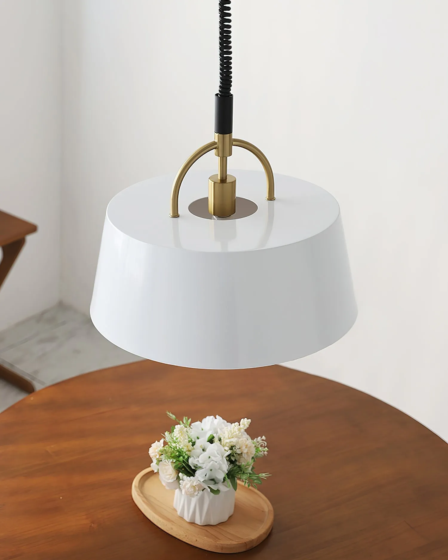 Retro Classic Drum Shaped Retractable Metal Pendant Lamp KL220