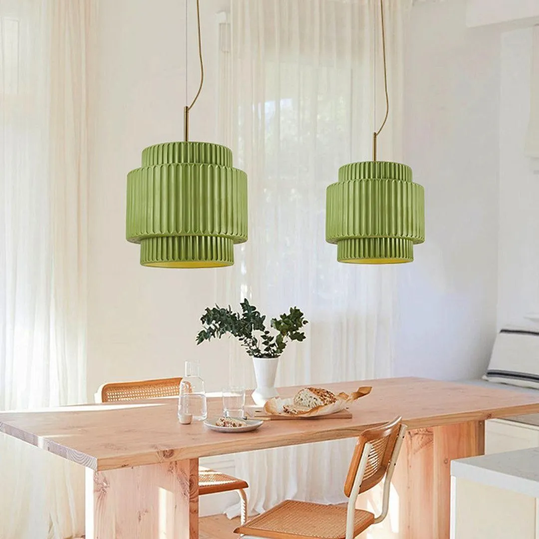 Cream Style Resin Drum Pendant Light KL170