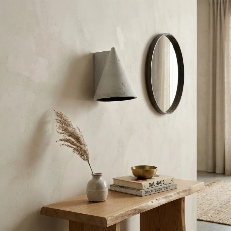 Concrellia Tapered Concrete Wall Lamp - Modern Artistic Sconce for Bedroom KL2271