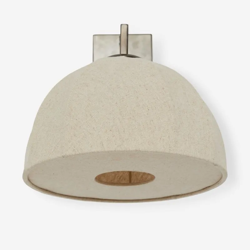 Lumarys Swing-Arm Sconce - Sculptural Linen Shade Wall Lamp in Organic Style for Living or Bedroom KL1624