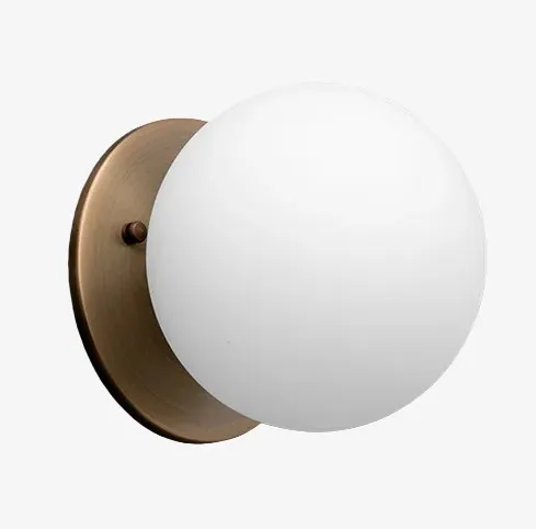 Glorica Glass Brass Wall Sconce - Frosted Globe Classic Light For Warm Ambiance KL1509