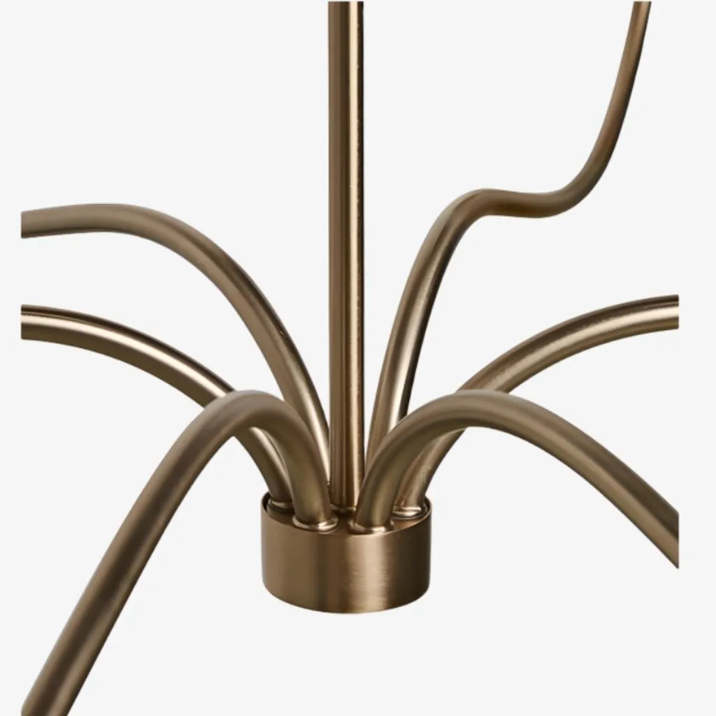 Kysara Linear Chandelier - Curved Lamp Arms and Fabric Shades are Suitable for Living Rooms KL1637