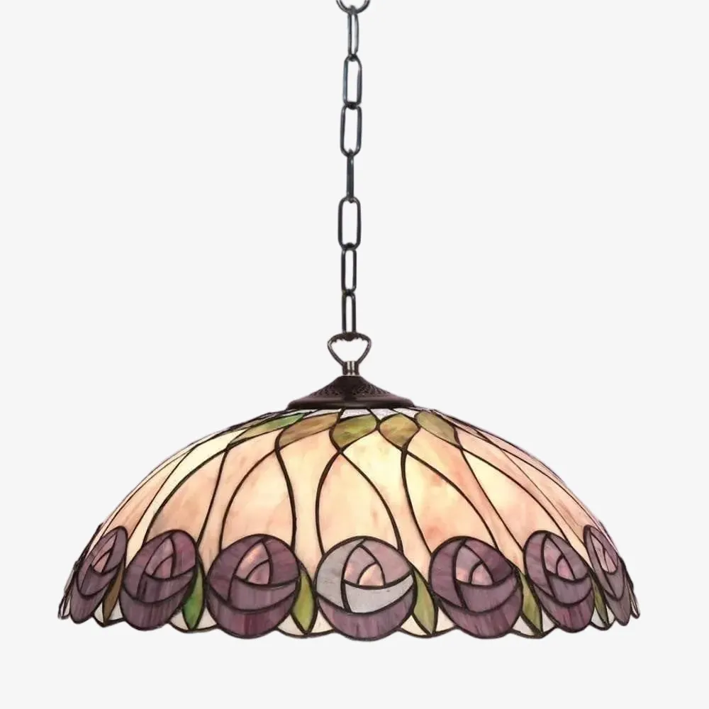 TF Hutchinson Tiffany Glass Pendant Light with Artistic Mosaic Design for Dining and Living Spaces KL1908