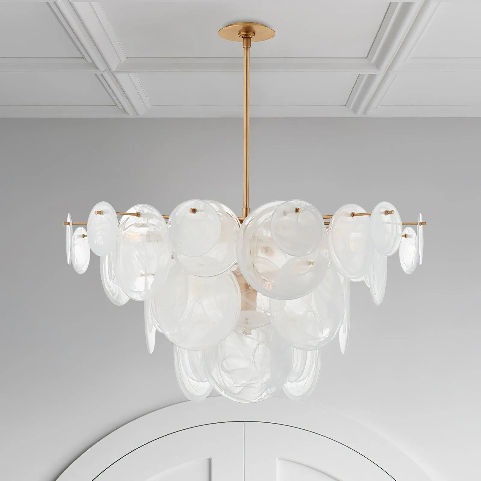 Brass Discs Cascading Chandelier KL260
