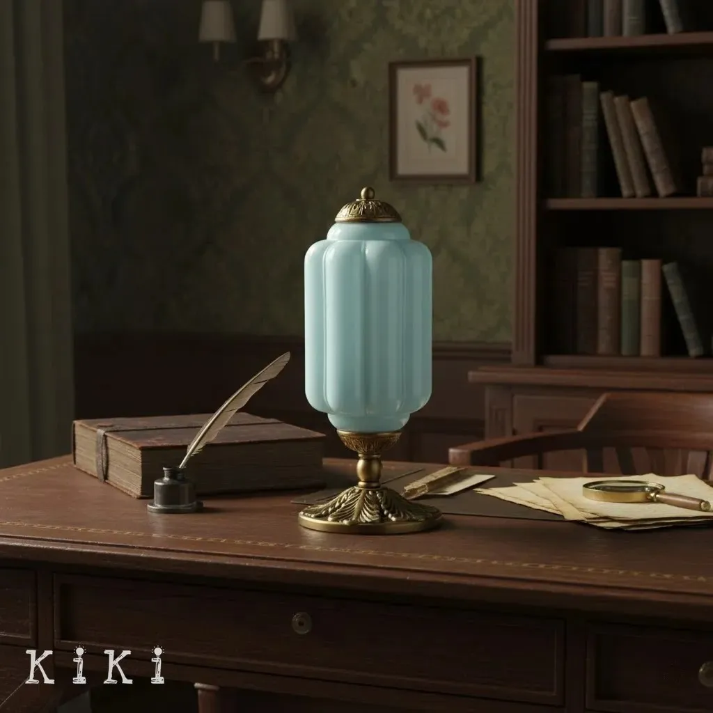 Eloise Vintage Glass Pumpkin Table Lamp - Decorative Accent Lighting for Living Spaces KL876