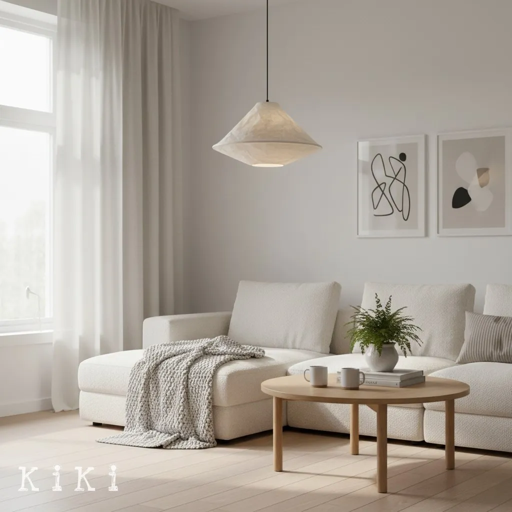 Zalen Fabric Lantern Shade Pendant Light - Artistic Lighting for Contemporary Home KL1670