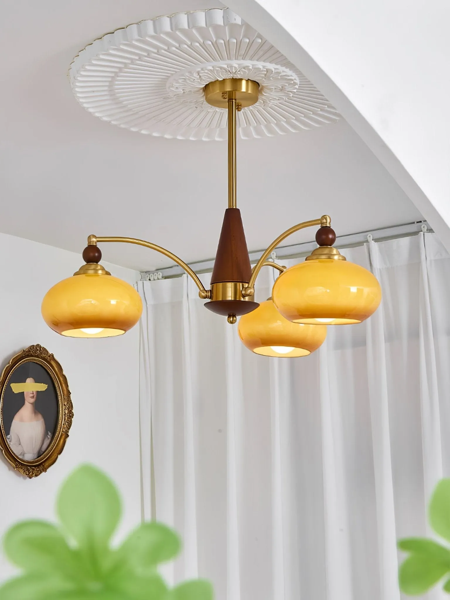 Vintage Multihead Persimmon Chandelier KL609