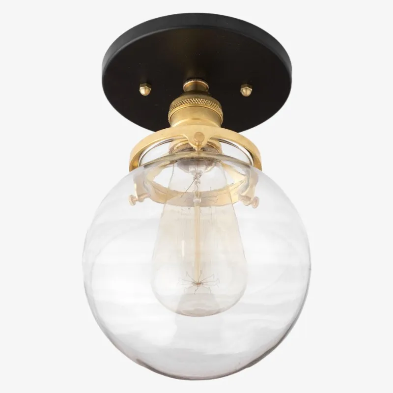 Glorica Glass Retro Globe Ceiling Light - Vintage Industrial Home Lighting KL1488