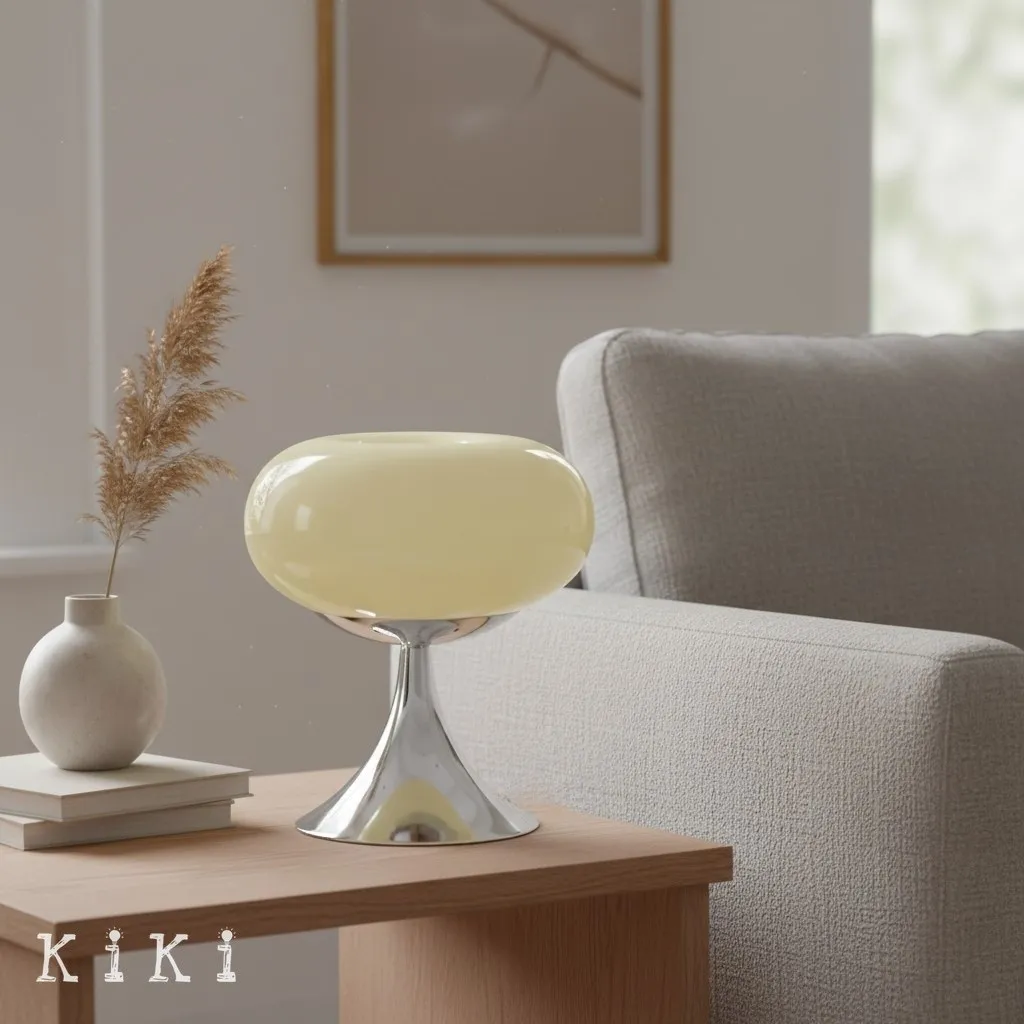 Lollora Apple Metal Glass Table Lamp - Soft Mood Lighting for Nightstand and Study KL128