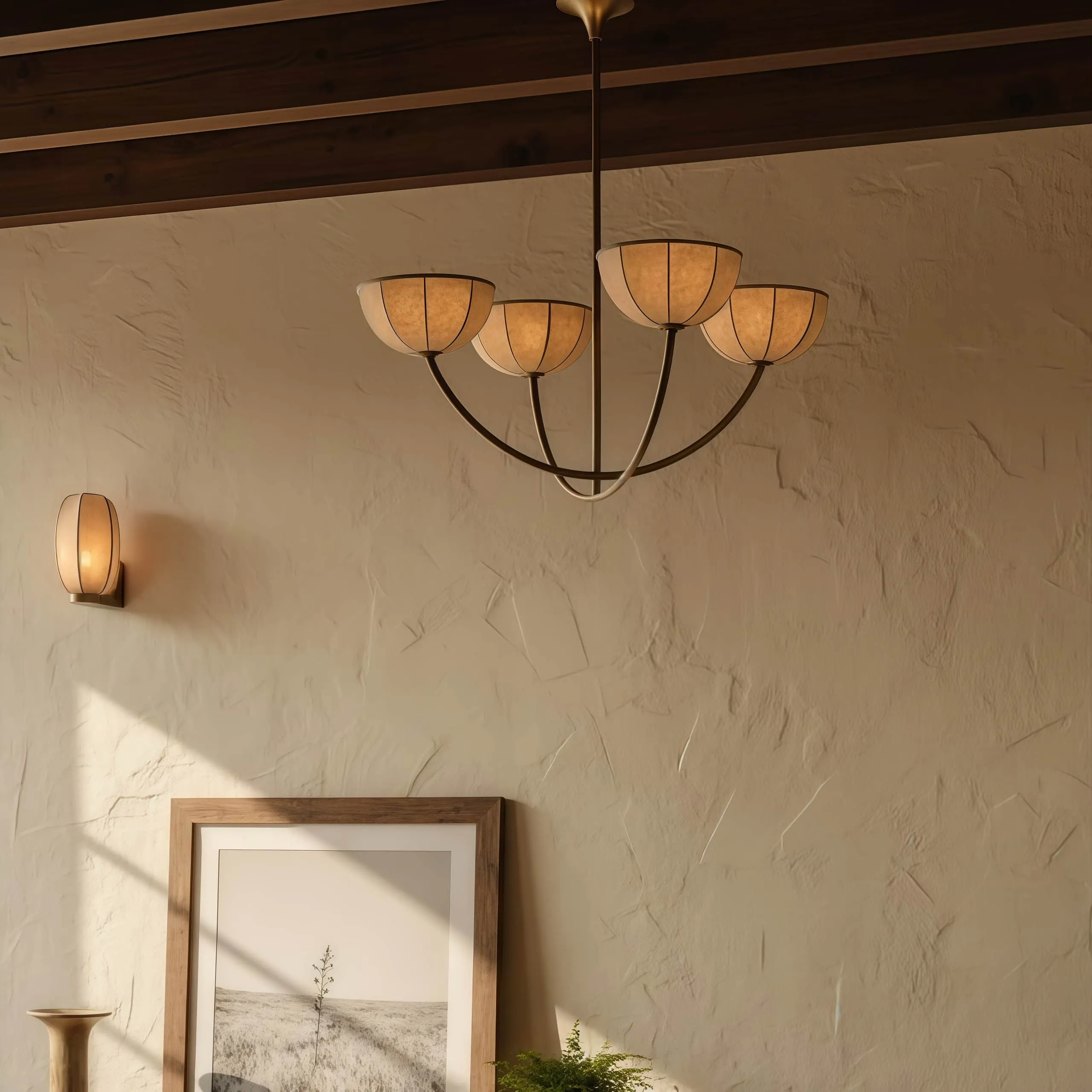 Loomis Elegant Linen Chandelier - Classic Multi Heads Fabric Chandelier for Living Room KL2340
