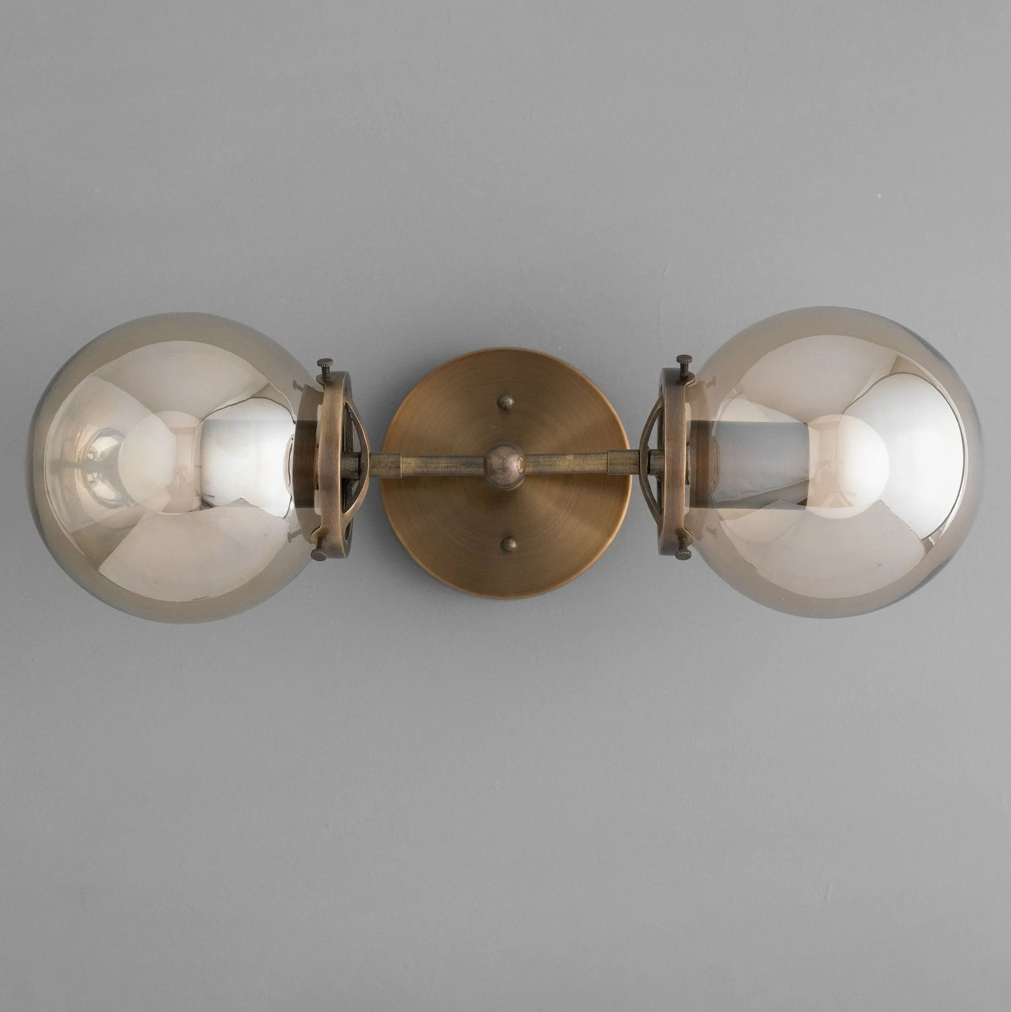 Lumio Globe Double Globe Vanity Wall Light - Rustic Farmhouse Bathroom Wall Fixture KL1467