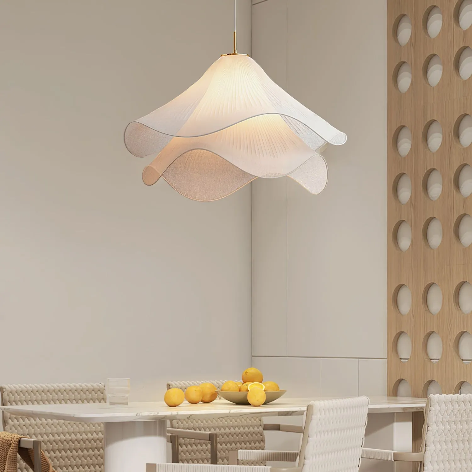 Ethereal Bloom Sculptural Fabric Pendant Light – Modern Floral-Inspired Lighting for Dining & Living Space KL1160