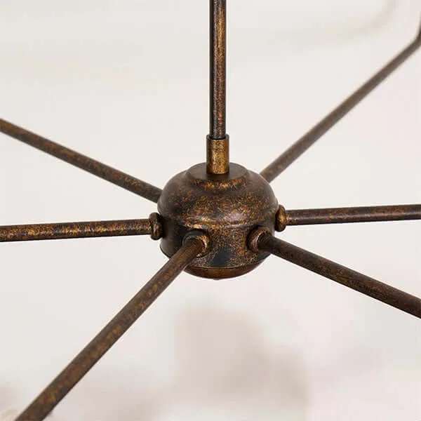 Modern Industrial Metal Chandelier – Luxury Linen Shade Design for Dining or Living Room KL1218