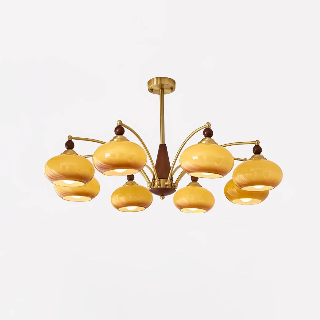 Vintage Multihead Persimmon Chandelier KL609