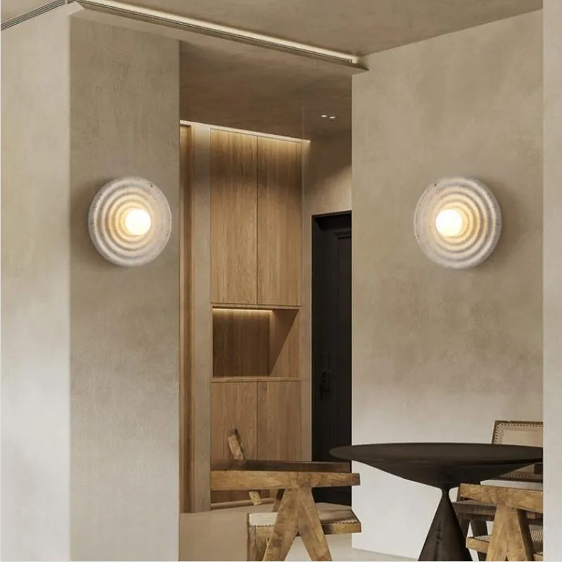 Japanese Wabi-sabi Round Indoor Wall Lamp KL747