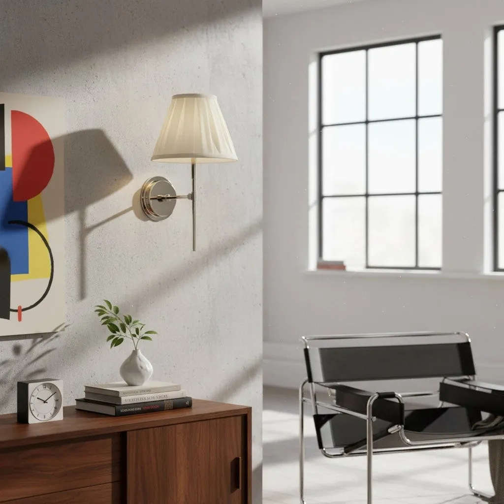 Cremaris Metal Wall Light with Fabric Shade - Timeless Sconce for Interior Lighting KL1973