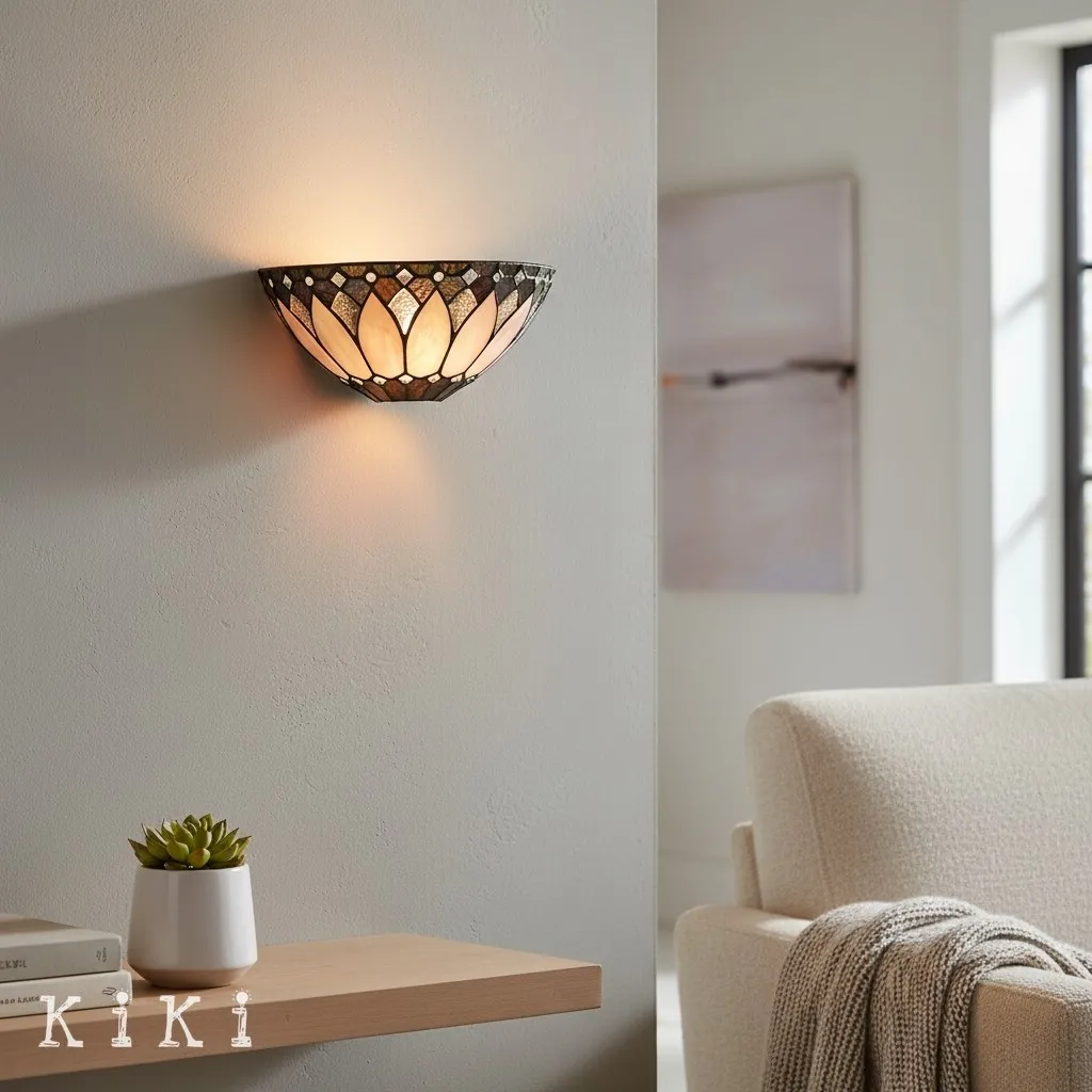 TF Brooklyn Textured Glass Wall Sconce - Elegant Retro Sconce for Living Room or Corridor KL1762