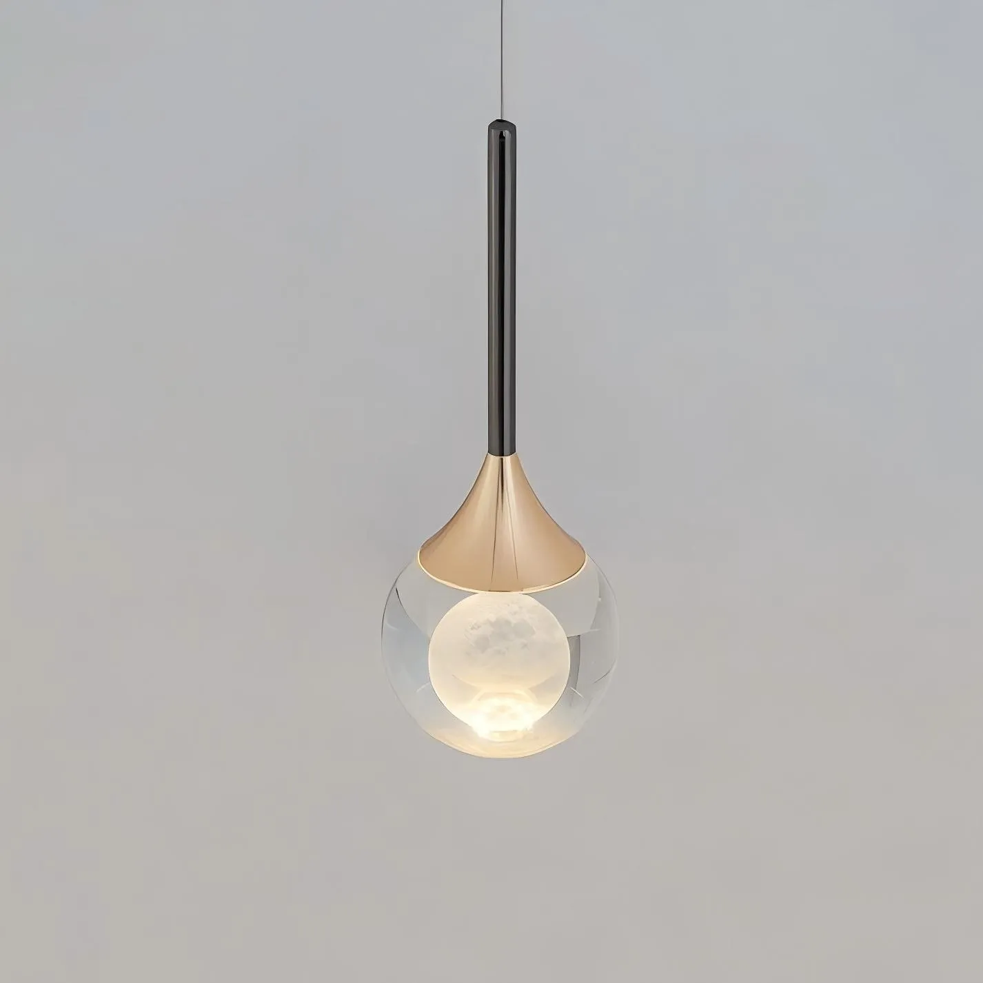 Moon Clear Glass Ball Pendant Light KL773