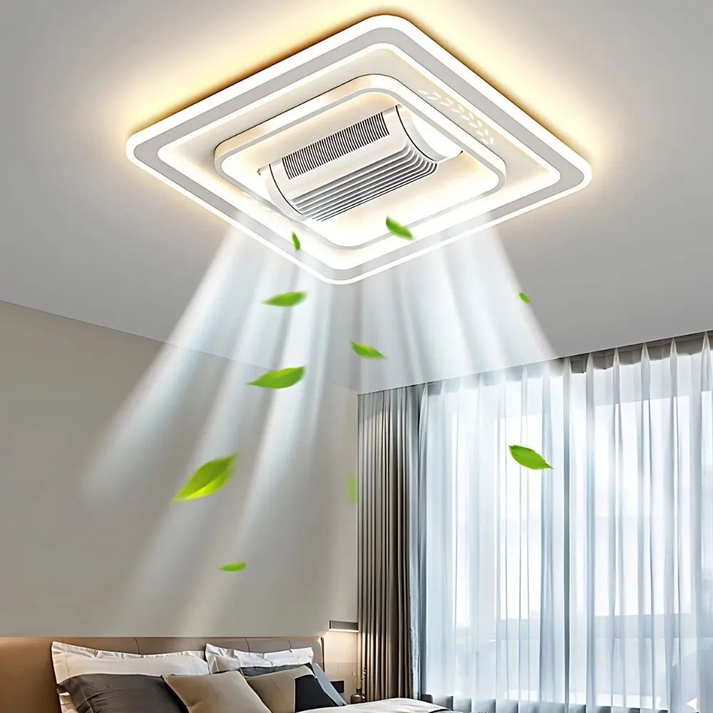 Modern Quiet Flush Mount Bladeless Ceiling Fan Light KL939