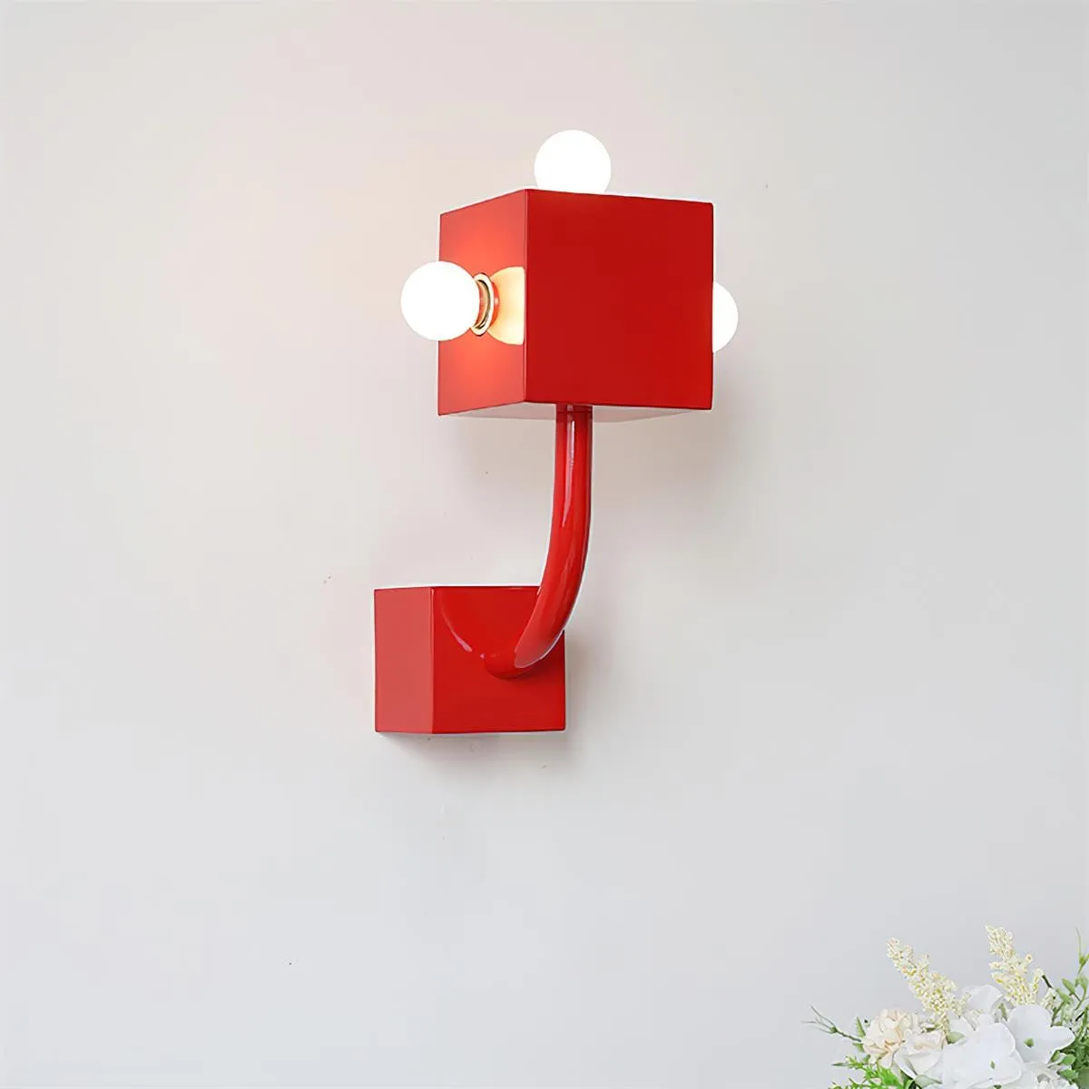 Red Cube Metal Wall Lamp KL602