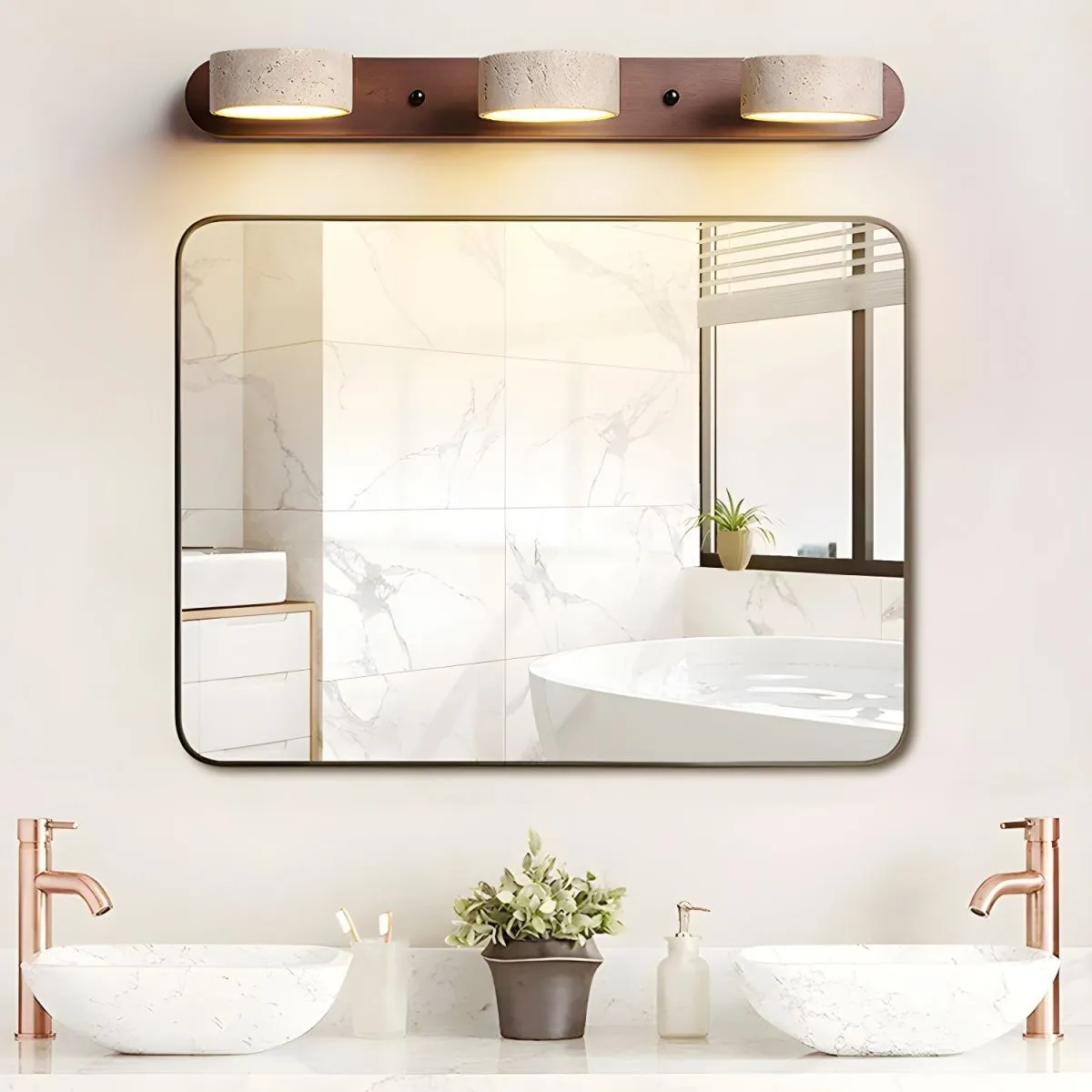Minimalist Multi Light Travertine Wall Sconce KL892