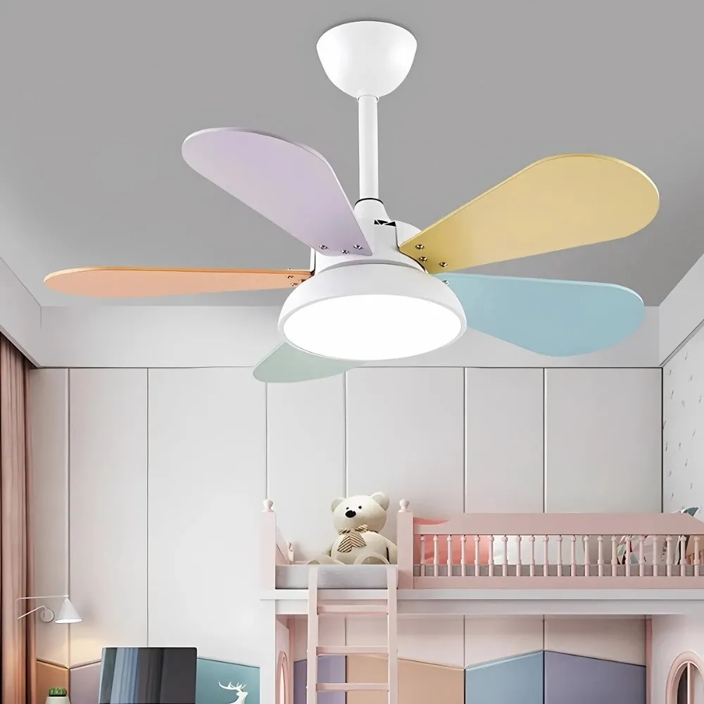 Modern Colorful Led Ceiling Fan Light For Kids Room KL947