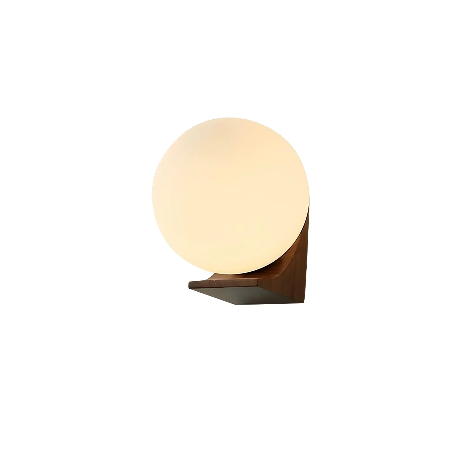Minimalist Wooden Geometric Bracket Glass Globe Wall Lamp KL361