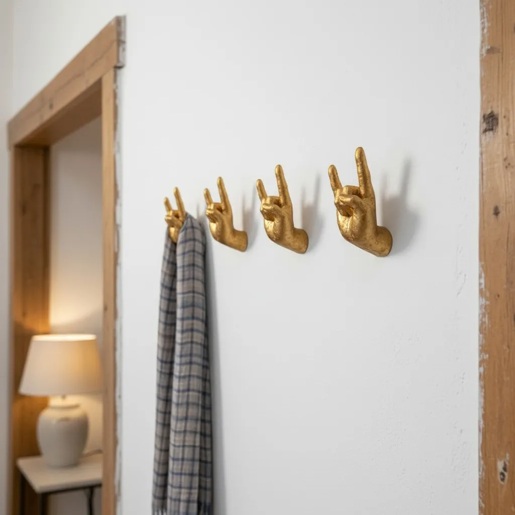 Kickra Artistic Hand Form Wall Decor - Modern Industrial Style Decor for Interior Spaces KL2347