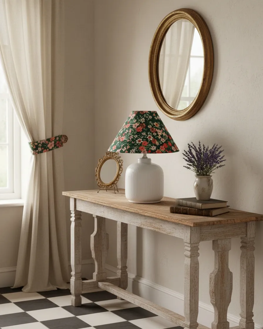 Evergreen Floral Table Lamp D327