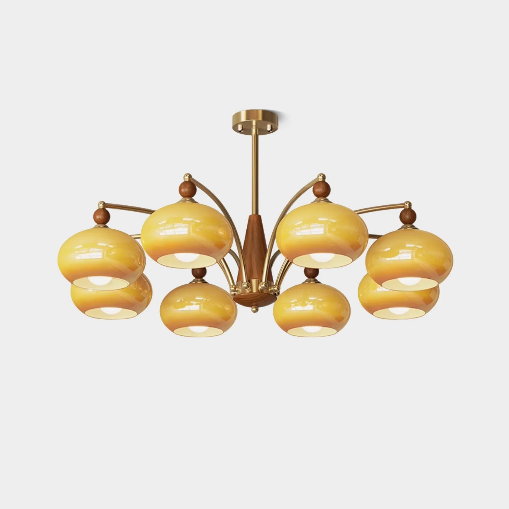 Vintage Multihead Persimmon Chandelier KL609
