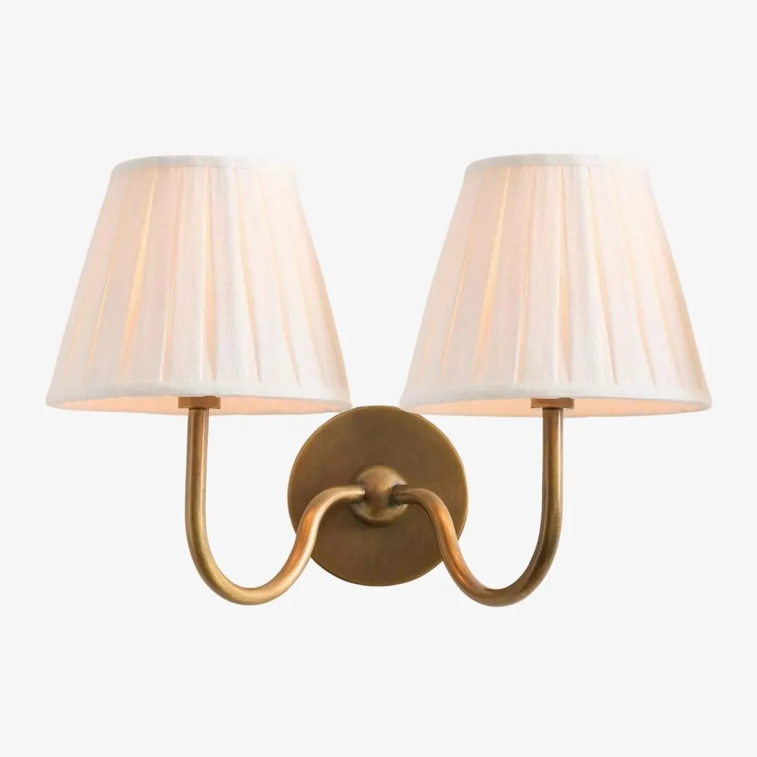 Luvora Vintage Pleated Shade Wall Lamp - Refined Linen Sconce For Bathroom or Corridor KL1272