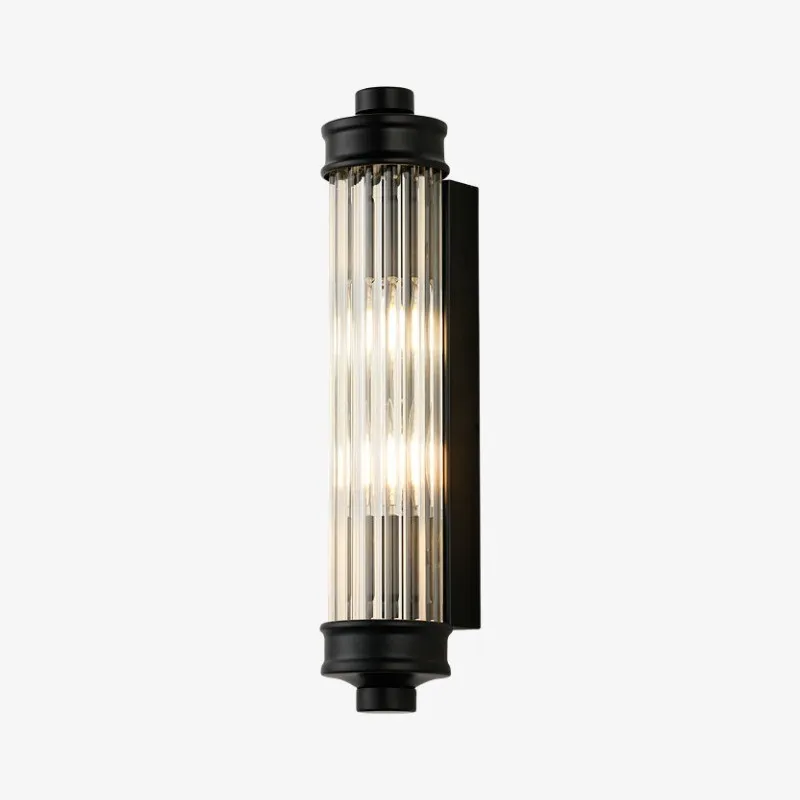 Bravira Ribbed Glass Wall Lamp - Nordic Modern Cylinder Sconce for Living Room and Entry KL2238