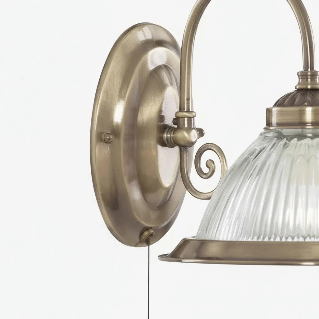 TF Vintora Ribbed Glass Wall Lamp - Industrial Bell Shape for Diner and Hallway KL1959
